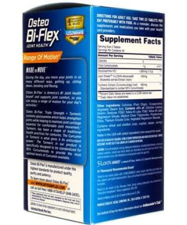 Osteo Bi-Flex Joint Health Triple Strength + Turmeric - 80 Coated Tablets - Buy Online on GoSupps.com