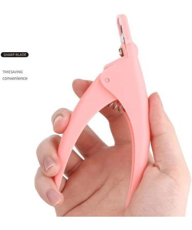 zalati False Nail Clippers Acrylic Gel Nail Tips Cutter Triple Cut Catcher Trimmer for Manicure Tool Art Salon Home - Pink - Buy Online on GoSupps.com