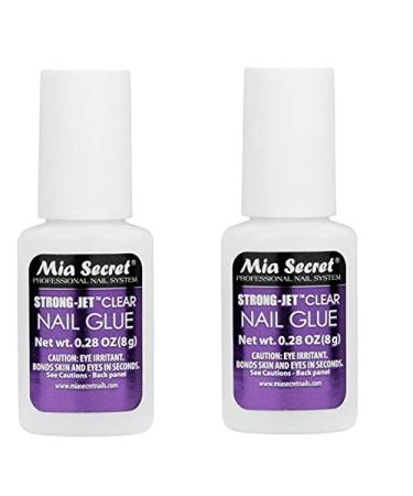 Mia Secret Strong-Jet Clear Nail Glue Brush-On Glue 8g (340) x 2