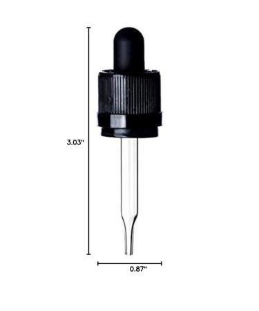 1 oz Black Square Glass Bottles - UV Resistant with Tamper Evident Eye Droppers (6 Pack) | Essential Oils & Aromatherapy Safe - Buy Online on GoSupps.com
