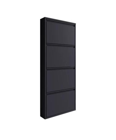 Freestanding Shoe Storage Cabinet Ultra Thin Shoe Home Cabinet Door Flip Bucket Entry Small Unit Storage 15cm Narrow Shoe Rack Carbon Steel Furniture for Slippers Sneakers Heels Boots (Color : Bl