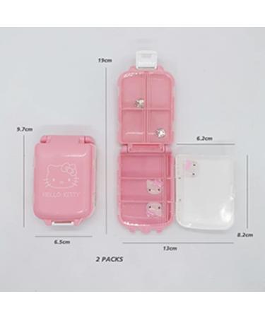 Cute Anime Cat Pill Box - 8 Compartment Travel Organizer | Pink & Blue Jewelry Cases | Perfect for Women | International Shipping Available - Buy Online on GoSupps.com