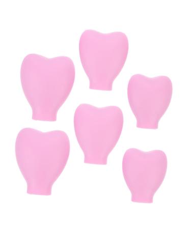 Angoily 6pcs Makeup Brush Dust Cover Brushes Brushes Cover Eye Patches for Adults Makeup Brush Cover Make up Travel Pink Makeup Stand With Cover 5.8x5cm Pink
