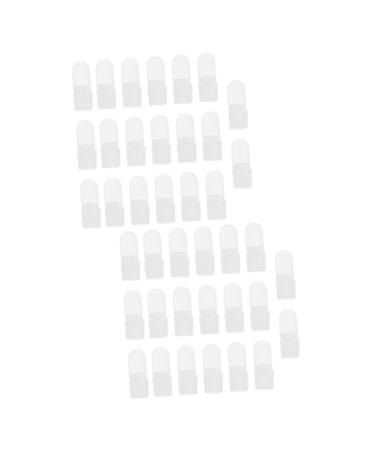 FRCOLOR 40 Pcs Nail Case Nail Art Tips Cover Shield Nail Varnish Tip Finger Nail Soak off Nail Polish Soaker Peel Polish Nail Polish Holder Reusable Soak off Caps Gelt Plastic Remover Milk 4x2cmx2pcs As Shownx2pcs
