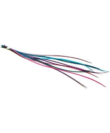 XXL 11-13 inch Real Feather Hair Extensions x10 + Rings & Loop (Berry) - Buy Online on GoSupps.com