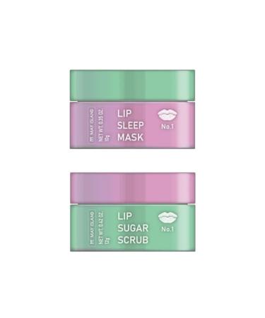 May Island Lip Care Kit - Lip Mask & Lip Sugar Scrub Set - Overnight Lip Treatment Sleeping Mask & Lip Exfoliator Scrub - Lip Therapy Set of 2