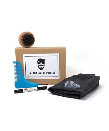 SHOP STORY - The box with the bristles contains a beard comb a beard brush a beard apron and a beard growth pen