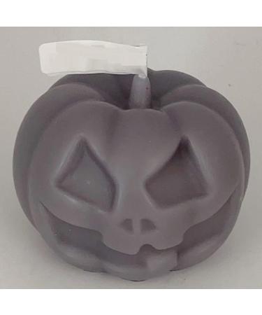 2 Halloween Pumpkin Candles Scary face Pumpkin Head Shape Creative Aromatherapy Candles (Round Eye Gray)