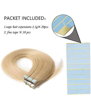 SEGO TAPE Extensions - Remy Real Hair Glue with 10 Free Tapes | 20 Tressen 16'' (45cm) Hellblond #613 - Shop Now! - Buy Online on GoSupps.com