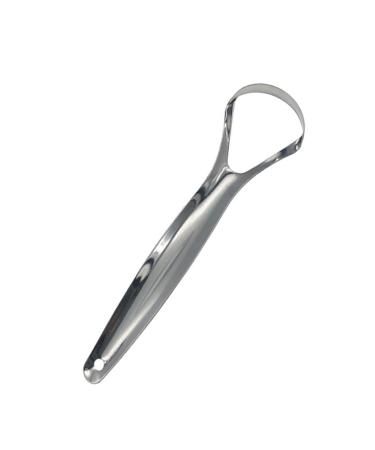 WILsem Tongue Scraper Stainless Steel Oral Tongue Cleaner Brush Cleaning Coated Tongue Toothbrush Hygiene Care Tools Silver