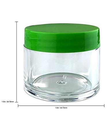Beauticom 12 Pack 1 oz Acrylic Round Clear Jars with Flat Top Lids for Creams Lotions Makeup & More - Green - Buy Online on GoSupps.com