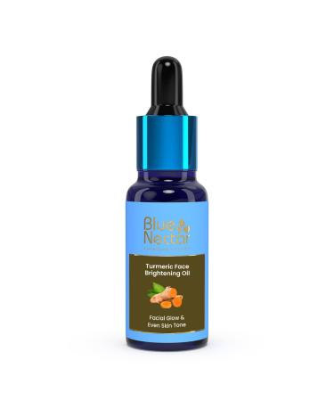 Blue Nectar Turmeric Facial Oil for Skin Brightening | Plant Based Skin Glow | Tan Removal Face Serum for Women & Men (16 Herbs 30ml)