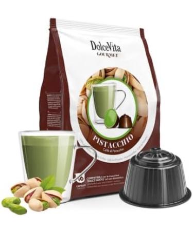 Pistachio Gourmet Coffee: Rich medium blend with nutty indulgence. Compatible with Dolce Gusto Machines Elevate your coffee experience with premium Italian Ground Coffee - Buy Online on GoSupps.com