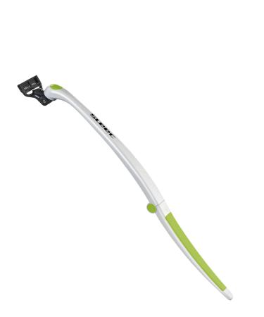 Sleec razor body sports trazor single white/green made in Germany high-quality razor (4x 5 blades) razor for face legs and back with fold-out handle 25-40 cm long white green
