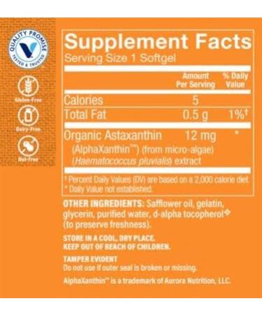 Solasta Astaxanthin 12mg - Antioxidant from MicroAlgae for Healthy Aging - 60 Softgels - Buy Online on GoSupps.com
