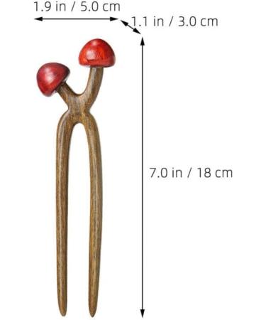 Baluue U Shaped Hairpin Mushroom Hair Stick Wooden Hair Fork Chinese Hair Chopsticks Chignon Pins Hair Chopsticks for Women Girl - Buy Online on GoSupps.com
