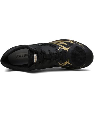 muchflash Unisex Track & Field Spike Shoes | Lightweight Training Sneakers for Jumping & Athletics | Spikes for Youth & Kids | Black-Golden | Size 9 Women/7.5 Men - Buy Online on GoSupps.com