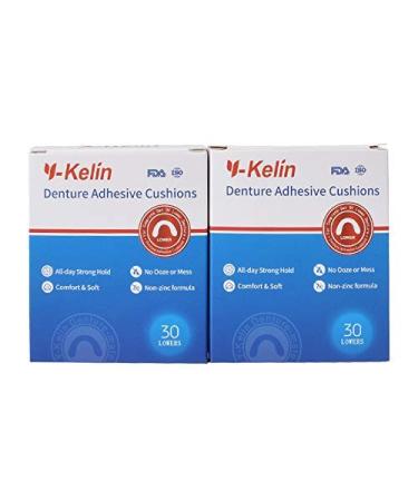 Y-Kelin Lower Denture Adhesive Cushion 60 Pads (30 Pads Strip, Pack of 2) - Secure Fit and Comfortable Wear - Buy Online on GoSupps.com
