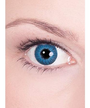Contact lenses annual lenses blue iris - motif lenses with prescription (1 piece) - dioptria: -4.0 - ideal for Halloween Carnival & Motto Party Blue Iris -4.0 Dioptria