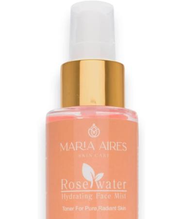 Maria Aires Skincare Rose Water Hydrating Face Mist - 120ml Daily Facial Toner with Aloe Vera Lavender & Witch Hazel | Soothes Redness & Irritation | Perfect Makeup Setting Spray - Buy Online on GoSupps.com