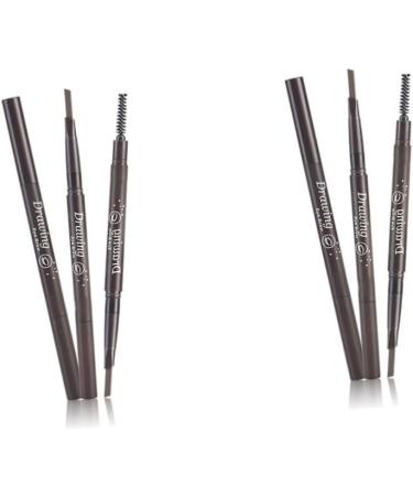 Didiseaon 2pcs 2 1 Eyebrow Brush Brow Spoolie Brush Coffee Eyebrow Pencil Filler Water Proof To Rotate - Buy Online on GoSupps.com