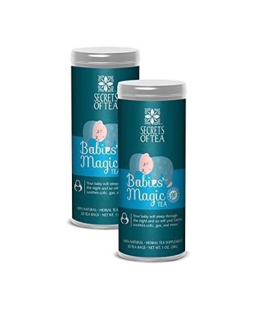 Secrets of Tea Baby Colic Babies' Magic Tea  Organic, Natural, Safe  Calming & Soothing Relief for Baby Acid Reflux, Gas, Colic  40 Count(2 Pack)