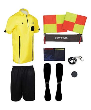 New! Pro Soccer Referee Package (9 Piece) Yellow AM (Chest 40-42")