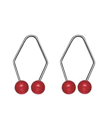 miduoidn Smiling Refinement Cheeks Dimples Maker Beads for Women and Girls Strong and Effective Metal Natural Dimples Maker red