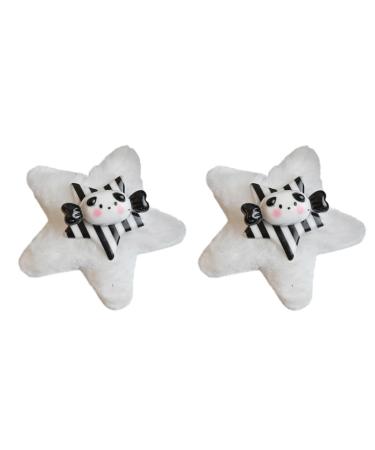 XIAHIOPT 1pc/1pair Plush Star Shape Hairpins with Resin Decor Girls Harajuku Hair Clip Ponytail Hair Clip