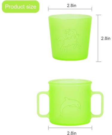 MORLIKE LIVING 100% Silicone Baby Cups - 2 Pack Green | Infant First Stage Training | Easy Grip Handle | 6 Months - Buy Online on GoSupps.com