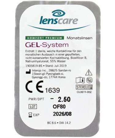 Buy Gel System Monthly Lens -1 Piece | BC 8.6mm | DIA 14.2mm | -6.50 Diopters | International Shipping - Buy Online on GoSupps.com