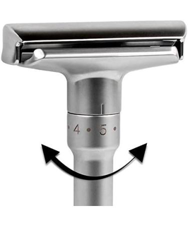 QSHAVE Adjustable Double Edge Safety Razor with Titanium Coated Blades - Buy Online on GoSupps.com