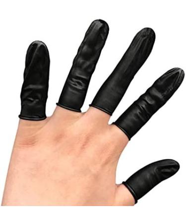 Lind Kitchen 150pcs Disposable Latex Finger Cots - Protective Fingertips Gloves | Rubber Industrial Fingerstall Sleeves 65x25mm (Black) - Buy Online on GoSupps.com