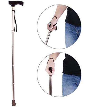 Foldable Walking Cane for Men Women Wooden Handle Foldable Elderly Safety Walking Stick Guide Blind Cane Crutch Bronze Folding Cane Safehappy - Buy Online on GoSupps.com