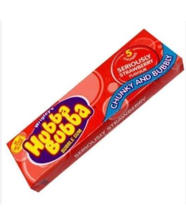 Wrigley's Hubba Bubba Bubble Gum Seriously Strawberry Flavour 5 Chunks 35G x Case of 20 Delicious Yummy Flavour - Buy Online on GoSupps.com