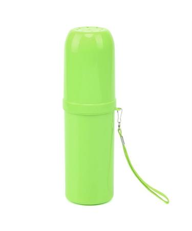 Digjobk toothbrush cup portable travel toothpaste toothbrush holder cap case household toothbrush storage cup outdoor holder (color: green)