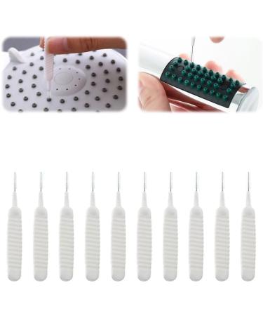 Shower Nozzle Cleaning Brush Tool Gap Hole Anti-Clogging Cleaning Brush Shower Head Cleaner Brushes Small Hole Shower Nozzle Cleaning Brush with Nylon Bristle Non-Slip Handle (50pcs) 10pcs