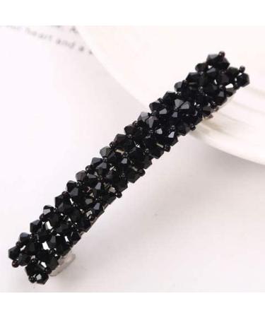 Black Hair Clips Handmade Rhinestone Barrettes Metal Hair Holders Clips and Barrettes Hair Clips for Women Girls Headwear Styling Clips and Barrettes Hair Accessories