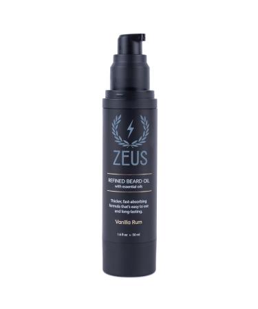 ZEUS Refined Beard Oil Leave In Conditioner Oil for a Softer Beard & Mustache - Made in USA (Vanilla Rum) 1.6 oz. Vanilla Rum Scent