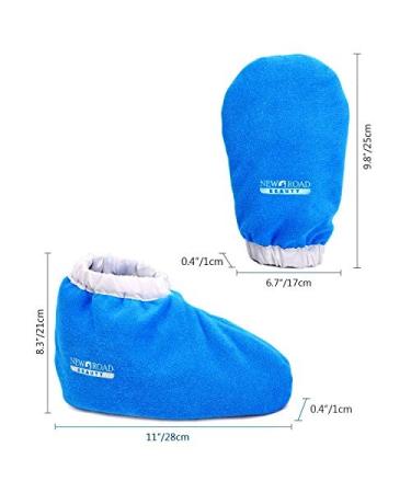 New Road Beauty Paraffin Wax Bath Glove & Bootie Set - Blue | Heat Therapy Insulated Terry Cloth for Paraffin Wax Treatment - Buy Online on GoSupps.com