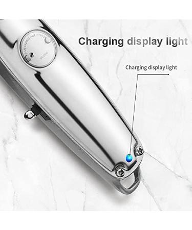 Professional USB Rechargeable Hair Clippers for Men - Metal Electric Hair Trimmer for Haircut & Barber Shop (Silver - Buy Online on GoSupps.com