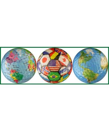 EnjoyLife Inc World Collection Globe/International Flags/Earth Golf Ball Gift Set