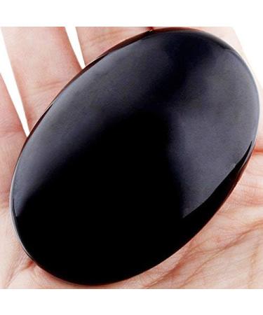 June&Ann Natural Black Obsidian Palm Stones - Healing Gemstone for Meditation and Chakra Balancing - Buy Online on GoSupps.com