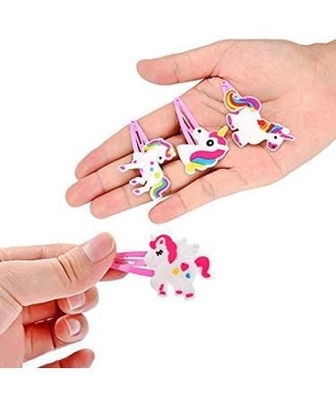 38 Pieces Unicorn Pattern Hair Clips 1.8 inch Anti-slip Snap Hair Clips Barrettes Hairpins for Baby Girls Unicorn Party Supplies - Buy Online on GoSupps.com