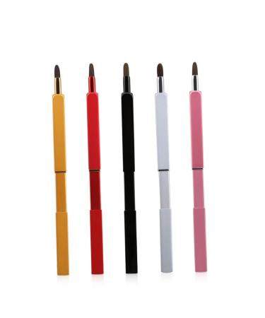 Angoily Retractable Lip Brush Nylon Fiber Lip Brush Portable Makeup Brush Delicate Lip Brush Lipstick Brush Lip Applicator Wands Makeup Tool Kit Handy Lip Brush Make up Metal Rod Travel