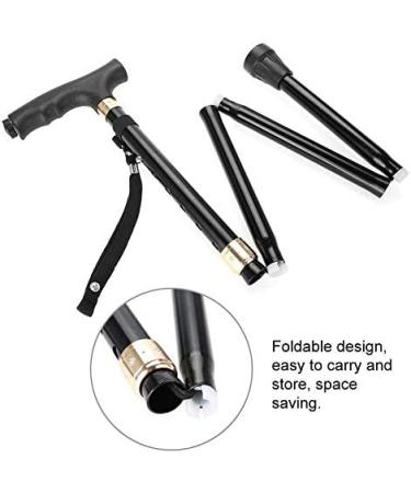 Folding Walking Stick Folding Walking Stick Crutch for Blind Cane with Guide for Folding Walking Stick for Elderly People in Aluminum Alloy with LED Light powerfully - Buy Online on GoSupps.com