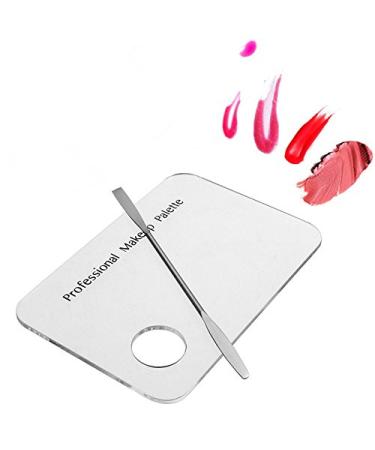 Set of 2 Acrylic Cosmetic Makeup Mixing Plate Nail Art Polish Gel Foundation Eyeshadow Eyes Mixing Palette with Spatula Rod Tool Set B