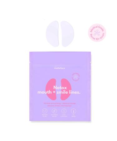 Notox Mouth + Smile Lines - Nudie Face 100% Medical Grade Silicone Wrinkle Patches | Reusable Silicone Patches To Reduce Mouth and Smile Lines | Fine Line & Wrinkle Reduction | Fast Results