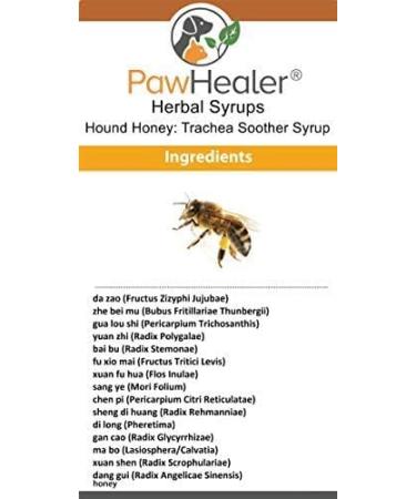 PawHealer Hound Honey: Trachea Soother Syrup - 150 ml (5 fl oz) - Natural Herbal Remedy for Symptoms of Collapsed Trachea - Tastes Good - Easy to Administer  - Buy Online on GoSupps.com