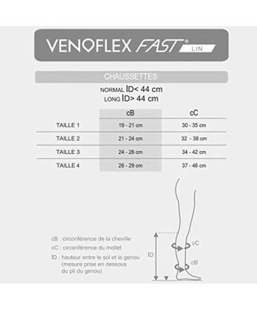 Venoflex Fast Lin Class 2 Compression Socks for Men - Size 2 Long Height Ecru | International Shipping Available - Buy Online on GoSupps.com